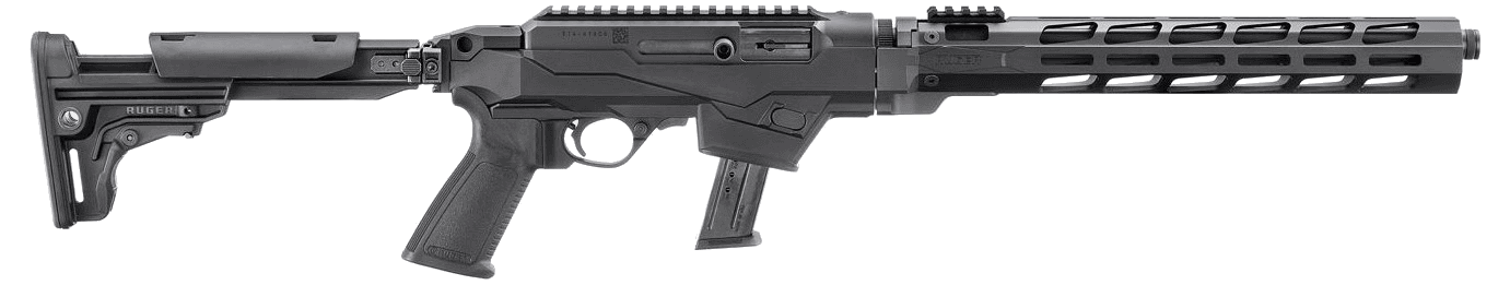 Ruger PC Carbine Ambidextrous controls / reversible charging-handle; folding and adjustable chassis variant; right-side ejection not treated as true-left · 9mm Luger