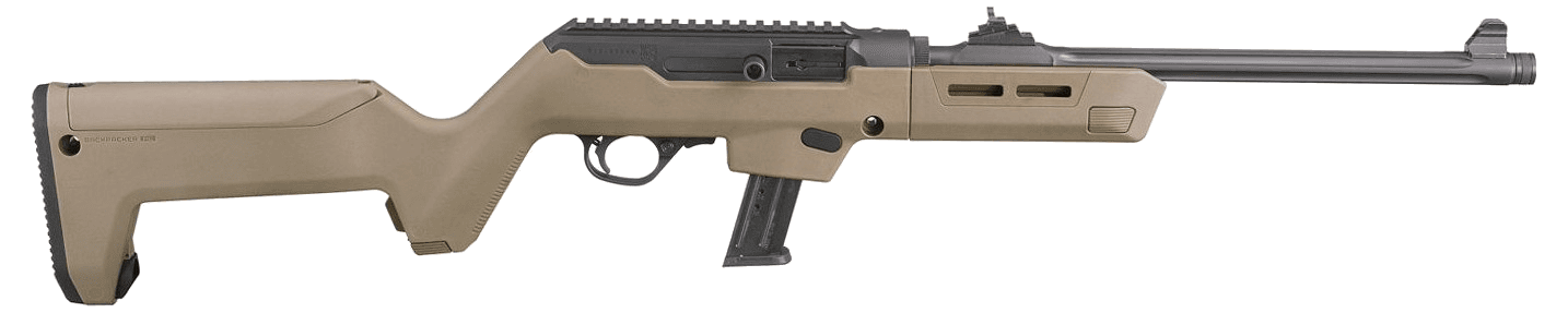 Ruger PC Carbine Ambidextrous controls / reversible charging-handle limited-availability chassis/Magpul; right-side ejection not treated as true-left · 9mm Luger
