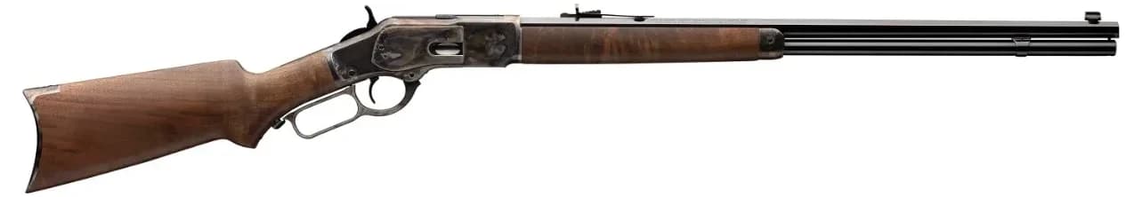 Winchester Model 1873 Sporter Octagon Curved Grip Color Case Hardened