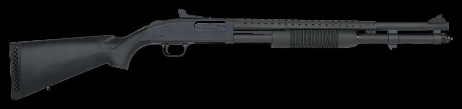 Mossberg 590 9-Shot pump shotgun in side profile